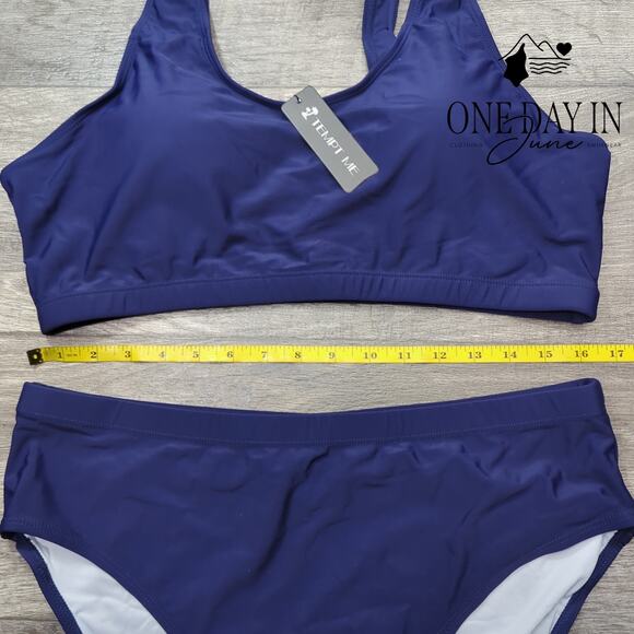 Tempt Me Plus Size Crop Bikini Swimsuit Size 18W - Picture 5 of 7